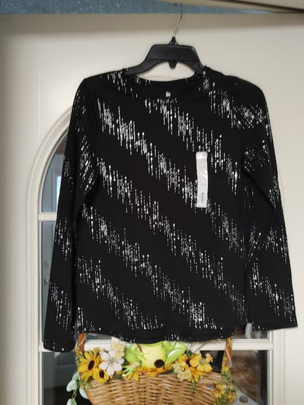 New Sp Black Silver Long Sleeve Favorite Tee Size Girl's XL 14/16
